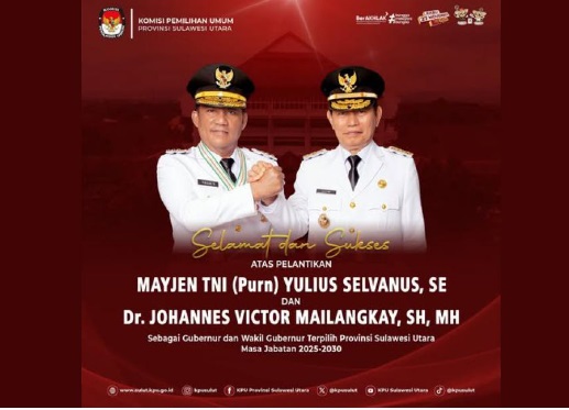 KPU Sulut: Terima Kasih Olly-Steven Atas Dedikasinya dan Selamat Bertugas Gubernur-Wagub Terpilih Yulius-Victor