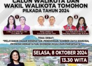Esok, Debat Perdana Calon Wali Kota dan Wakil Wali Kota Tomohon