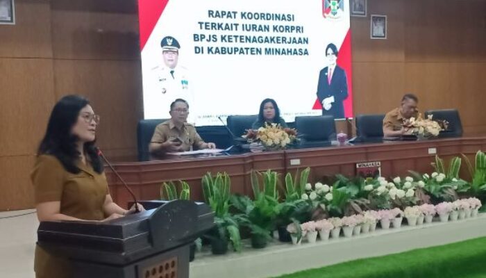 Lynda Watania Buka Rakor Iuran Korpri BPJS Ketenagakerjaan di Kabupaten Minahasa