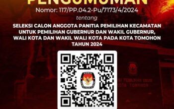 KPU Tomohon Buka Pendaftaran Calon Anggota PPK untuk Pilkada