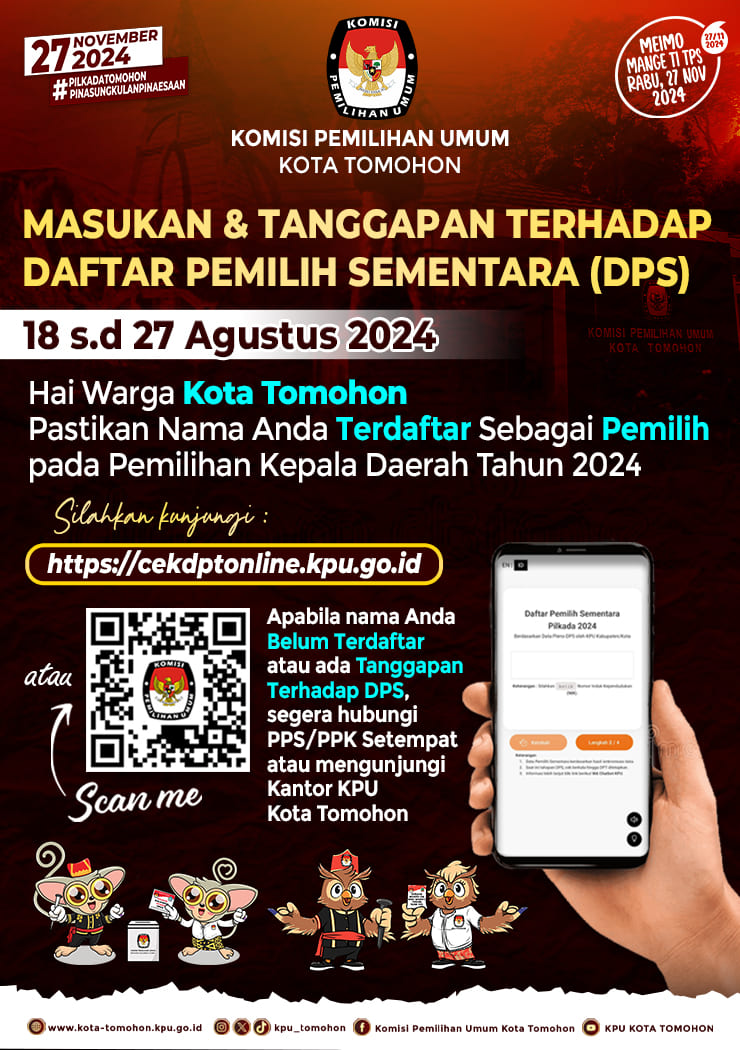 Tomohon, KPU, DPS