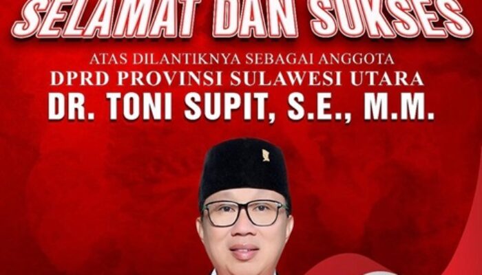 Dilantik Sebagai Anggota DPRD Sulut, Tonsu: Terima Kasih Warga Nusa Utara